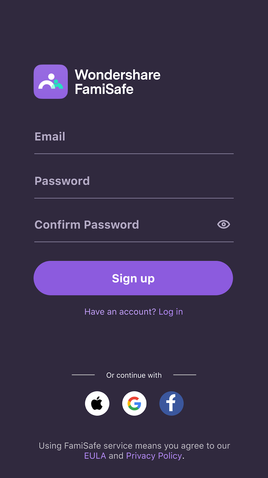ios sign up